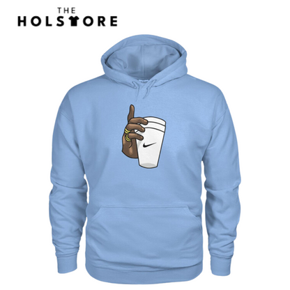 Stylish Hand WIth Cup Printed Hoodie - Three Colors